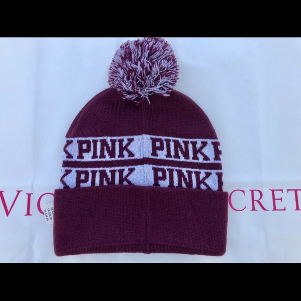 Victoria Secret PINK Burgundy Beanie
